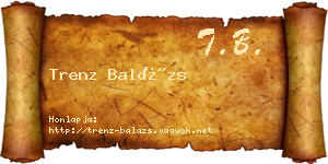 Trenz Balázs névjegykártya